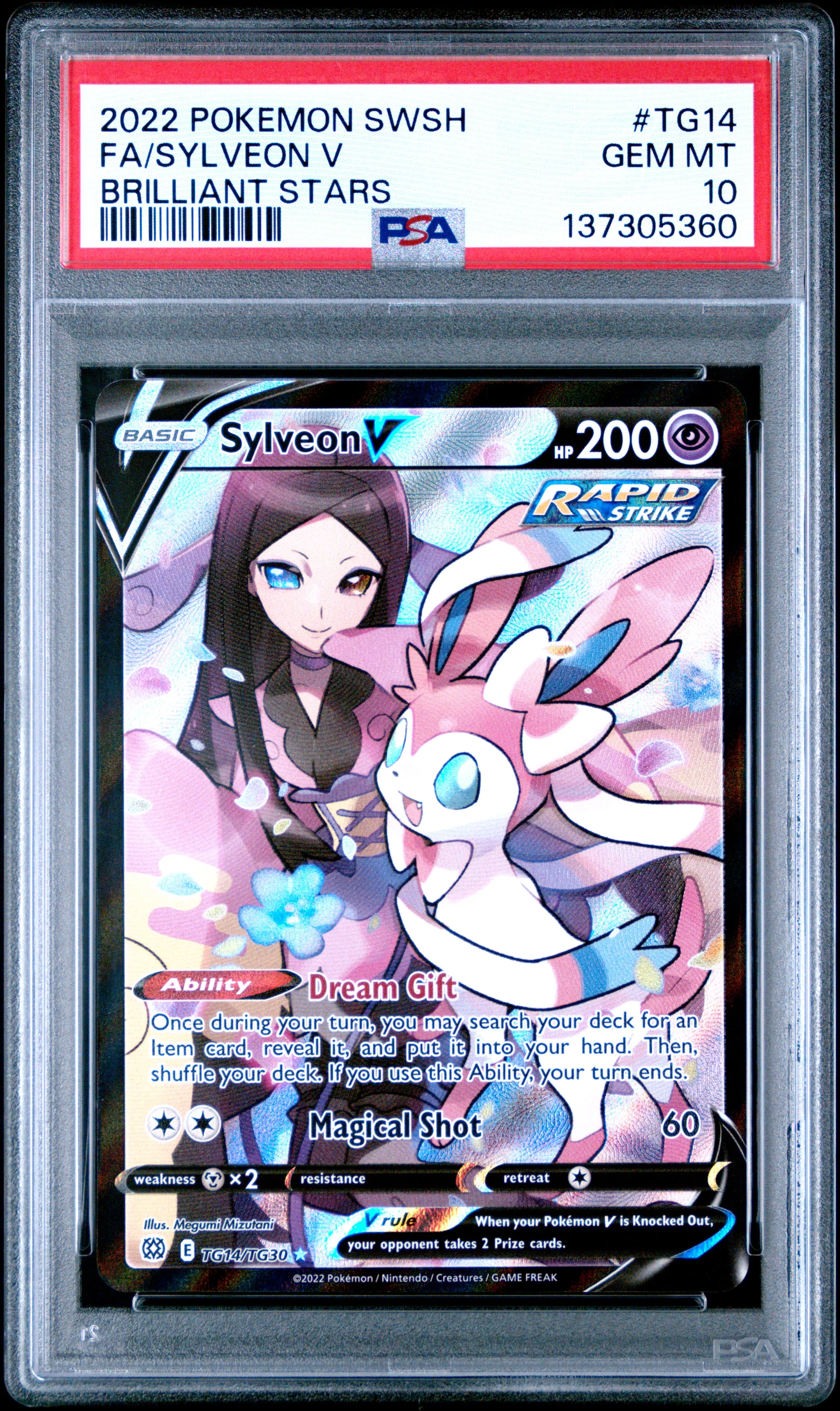 タレントカード RT-14 Sylveon V #TG14 - Brilliant Stars - PSA 10