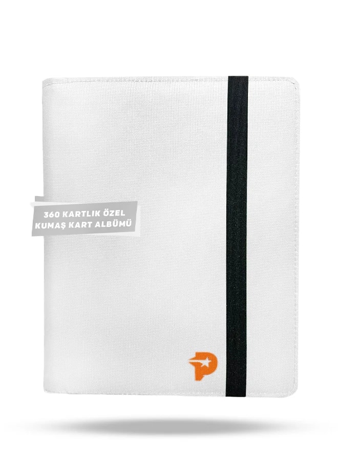 360 Kartlık Koleksiyon Kart Albümü Kumaş Binder - Beyaz