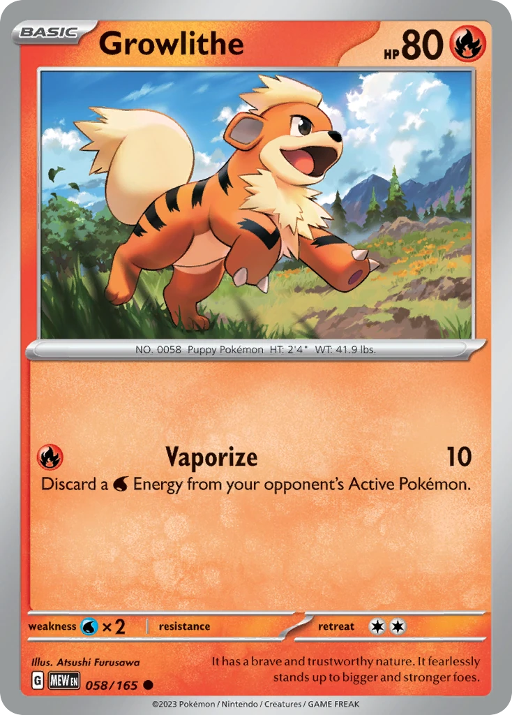 Growlithe 058/165 - Reverse Holo