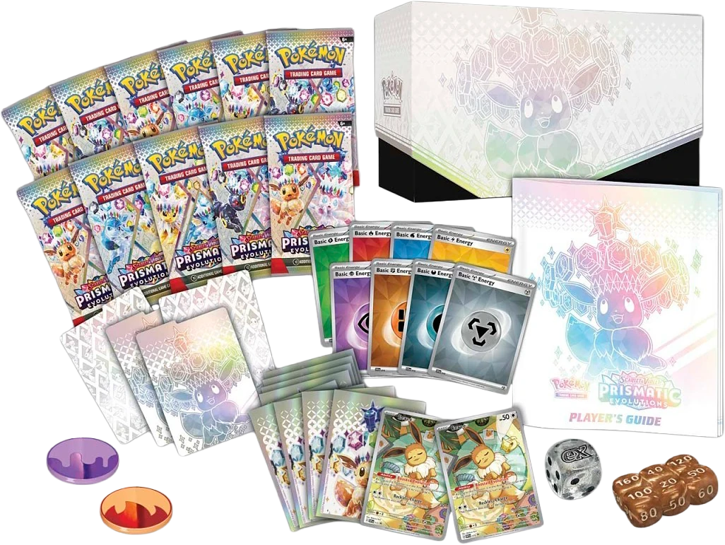 エリートトレーナーボックスPokemonPrismatic Evolutions Pokémon Center - Prismatic Evolutions Elite Trainer Box Satın Al