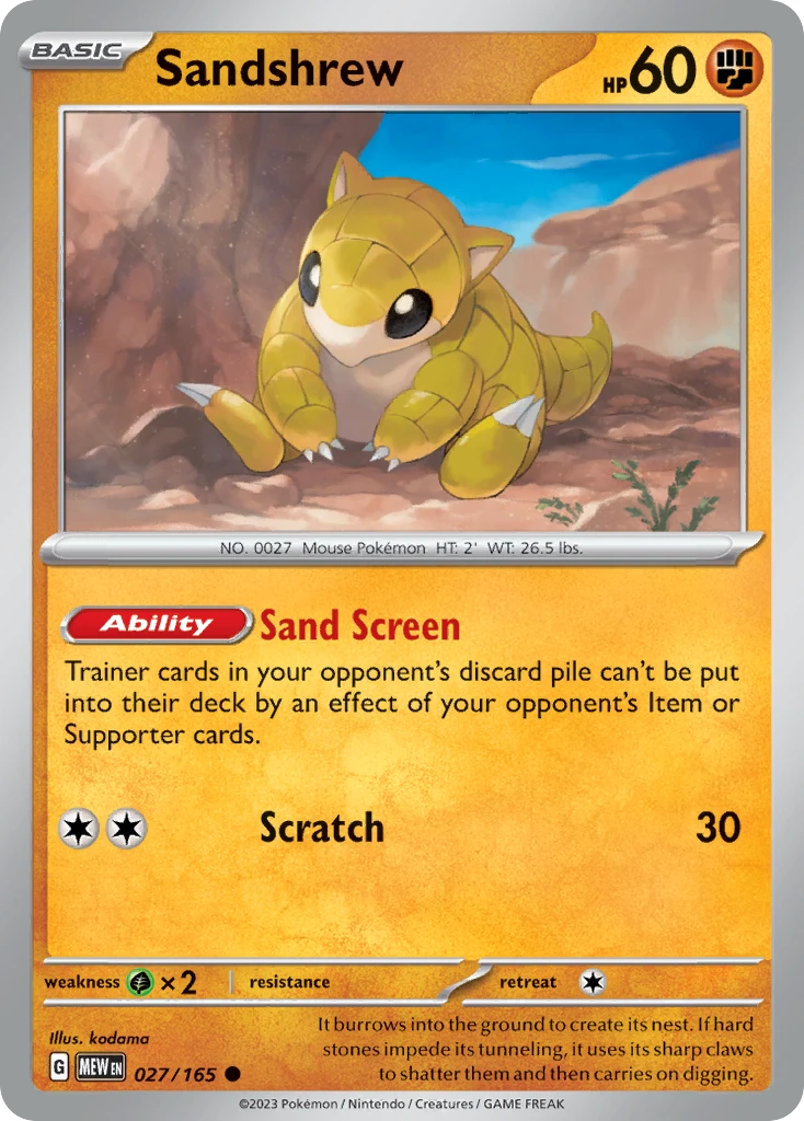 Sandshrew 027/165 - Reverse Holo