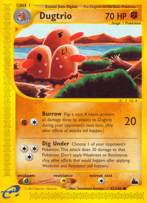 Dugtrio 52/144 - Reverse Holo
