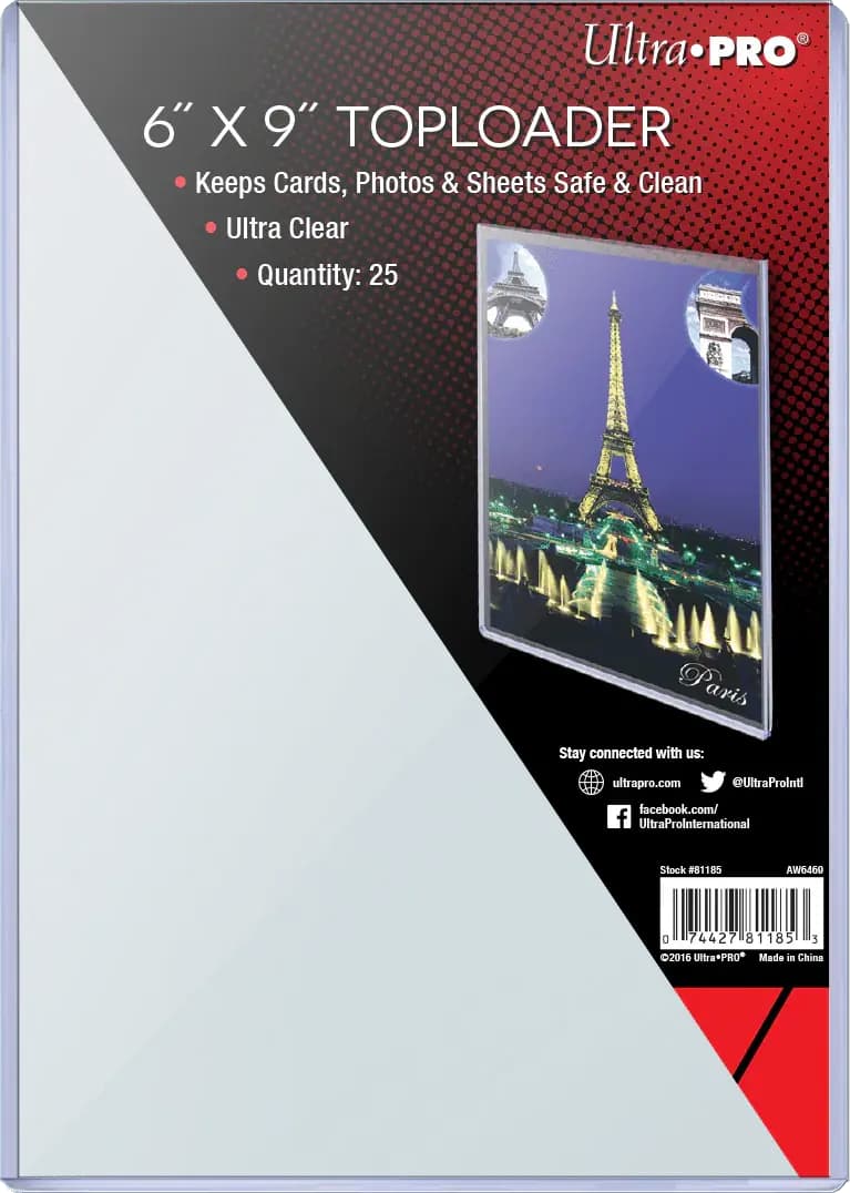 Clear Jumbo Toploader (25ct) for Jumbo Size Cards and Photos