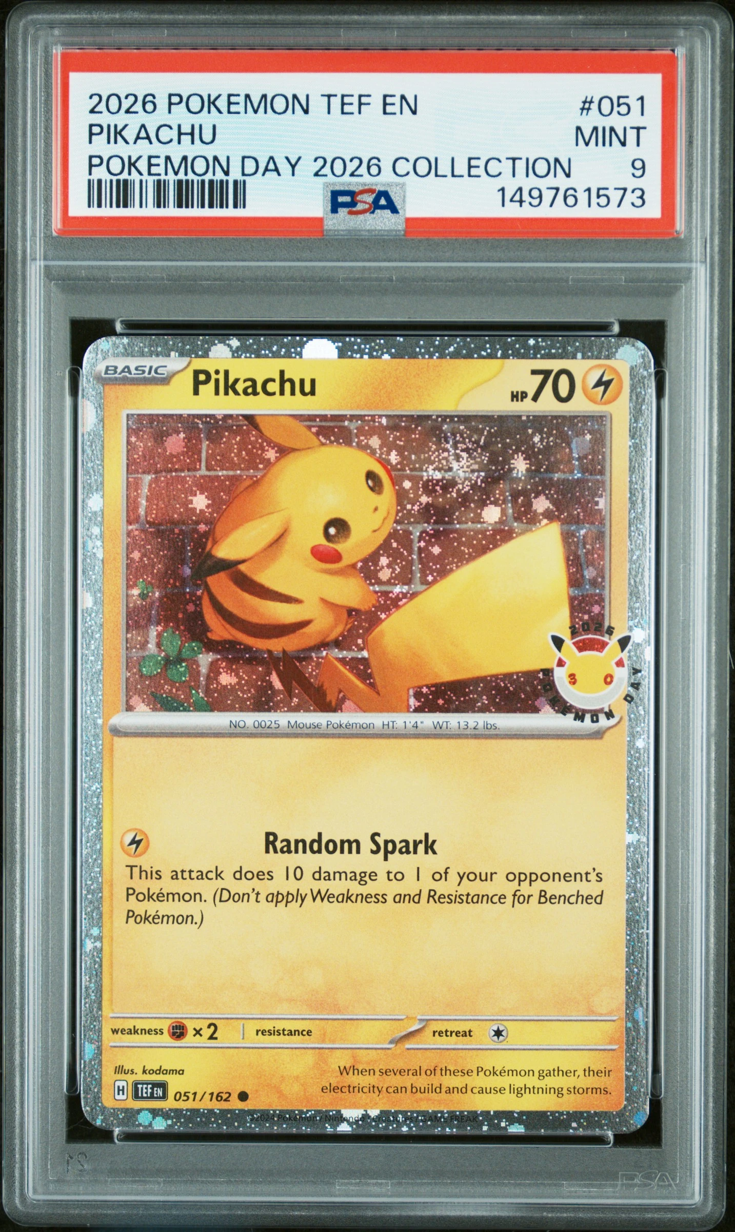 Pikachu #51 - Pokémon Day 2026 - PSA 9 Satın Al - Pikachu #51