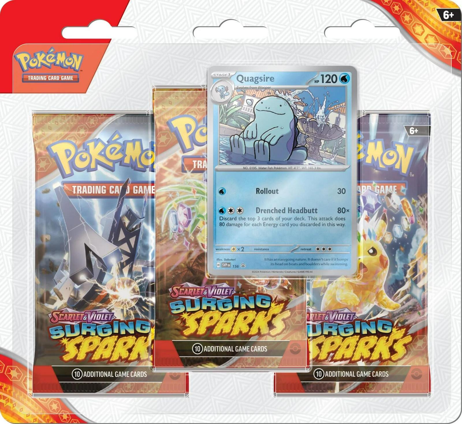 Surging Sparks 3 Pack Booster Blister - Quagsire
