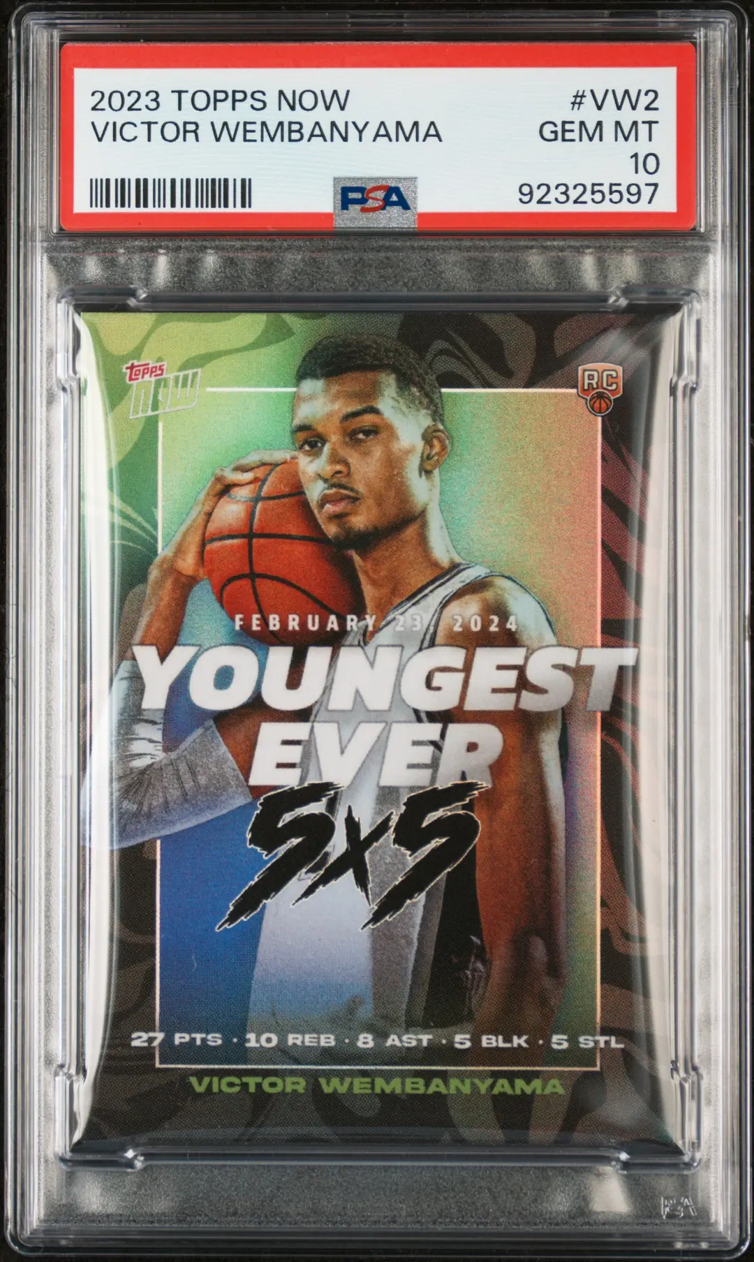 Victor Wembanyama #VW2 - 2023 Topps Now - Rookie RC - PSA 10 Satın