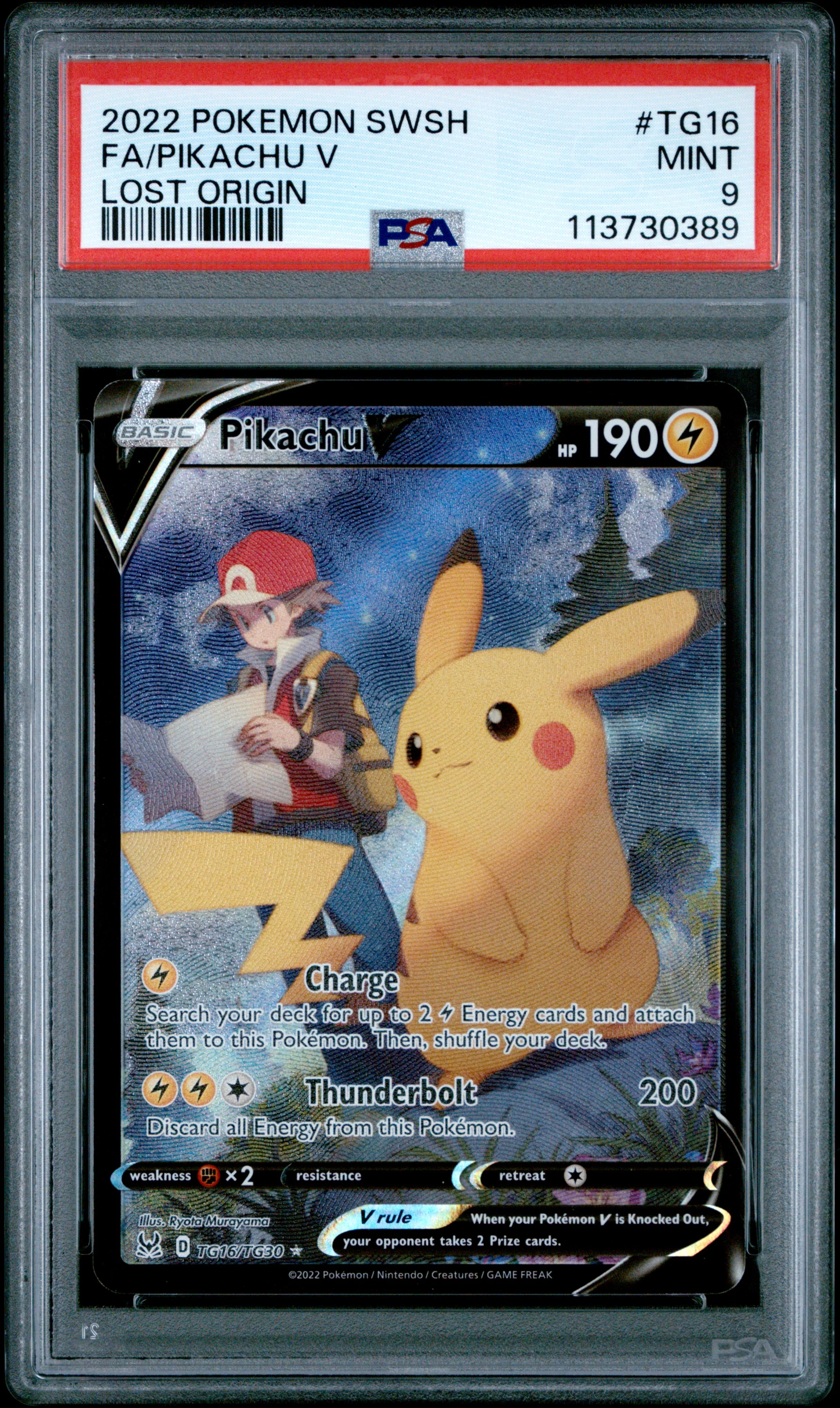 Pikachu V #TG16 - Lost Origin - PSA 9 Satın Al - Pikachu V #TG16