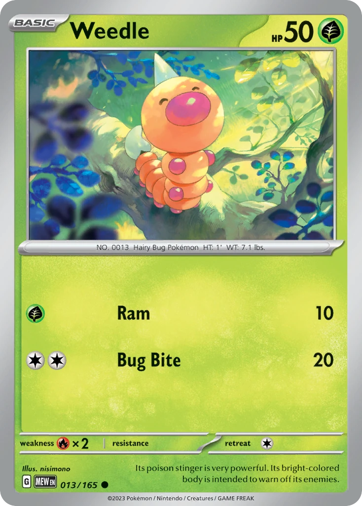 Weedle 013/165 - Reverse Holo