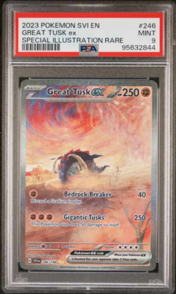 Great Tusk EX #246 - Scarlet & Violet - PSA 9