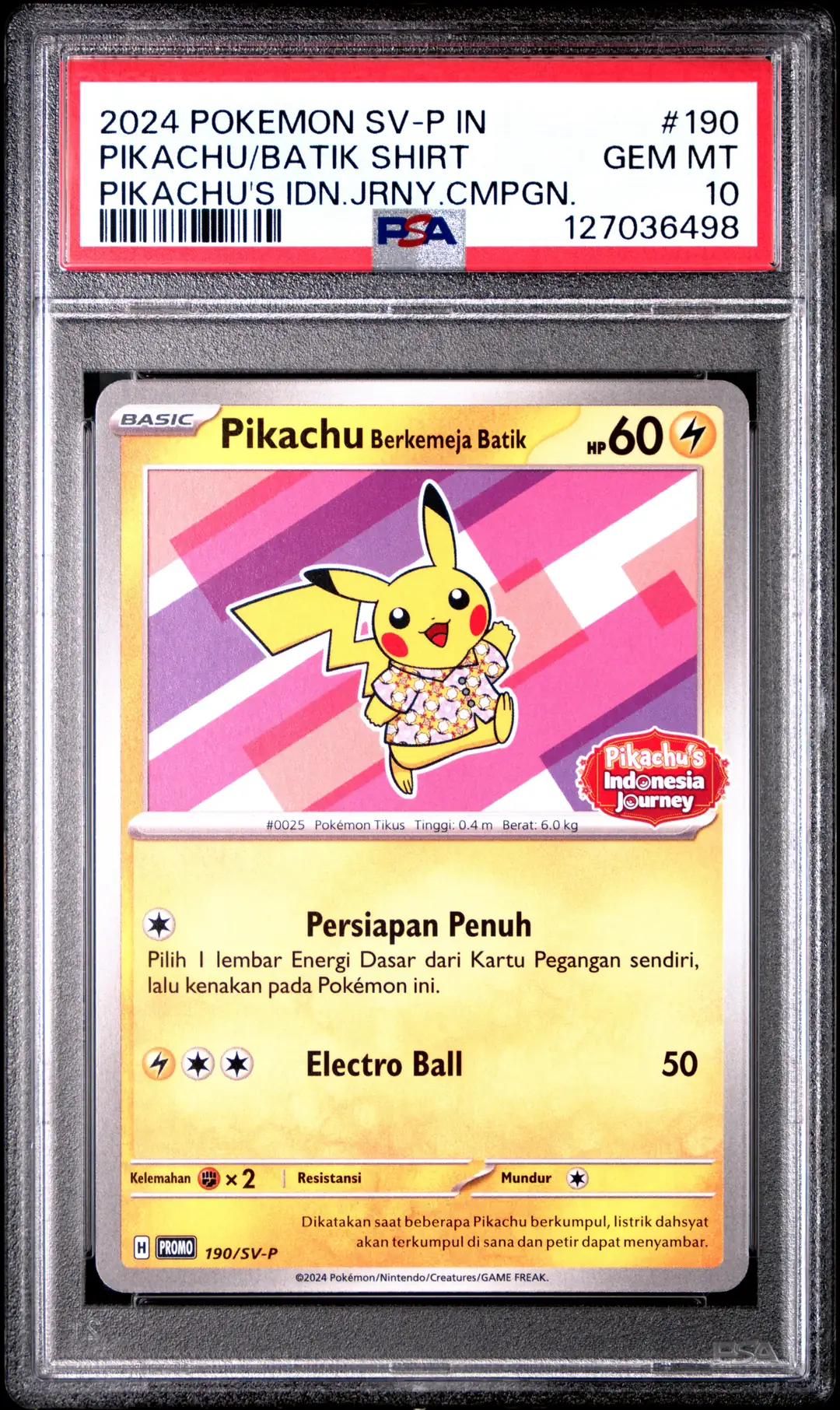Pikachu Berkemeja Batik #190/SV-P - Pikachu's Indonesia Journey