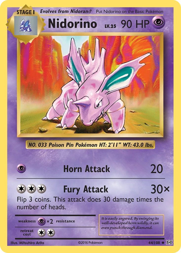 Nidorino 44/108 - Reverse Holo