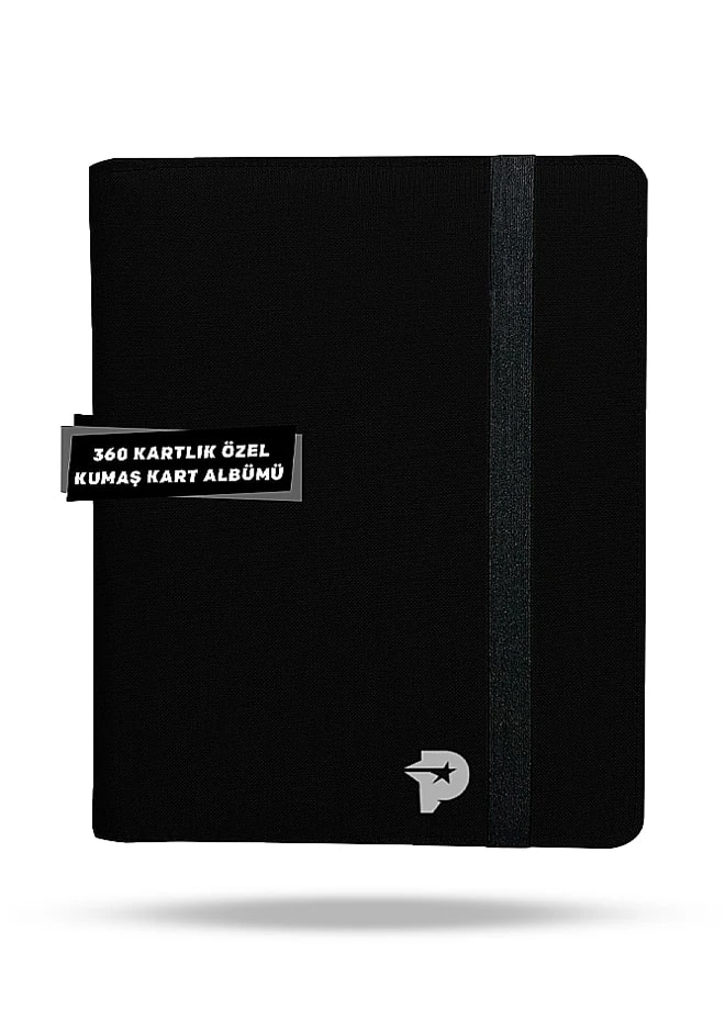 360 Kartlık Koleksiyon Kart Albümü Kumaş Binder - Siyah
