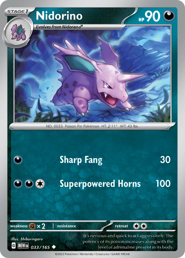Nidorino 033/165 - Reverse Holo
