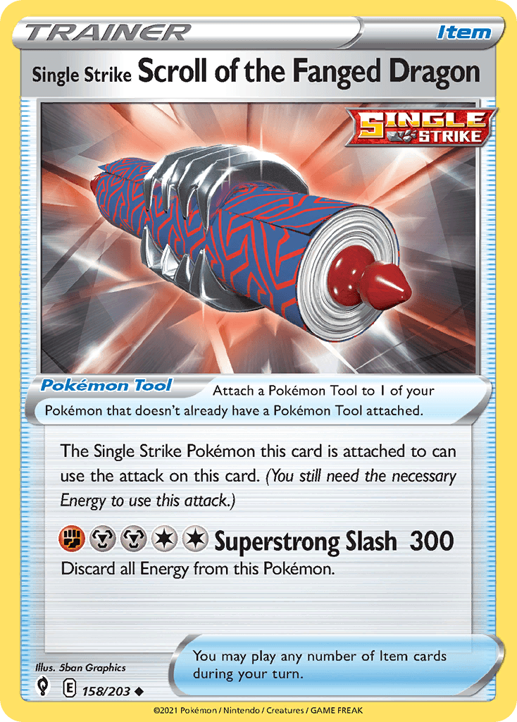 Single Strike Scroll of the Fanged Dragon 158/203 - Reverse Holo