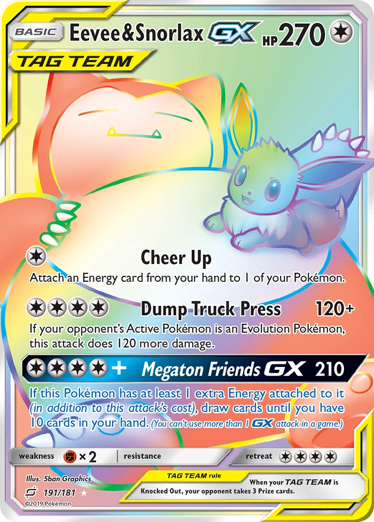 Eevee & Snorlax GX 191/181 (HP)