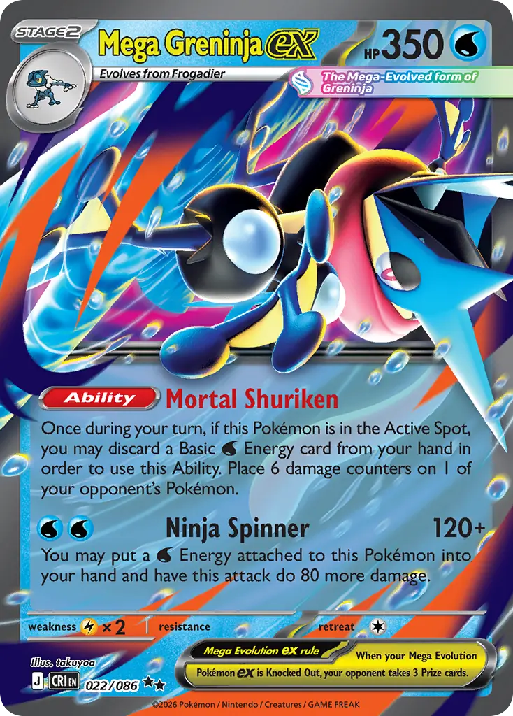 Mega Greninja ex 22/86 Satın Al - Mega Greninja ex 22/86