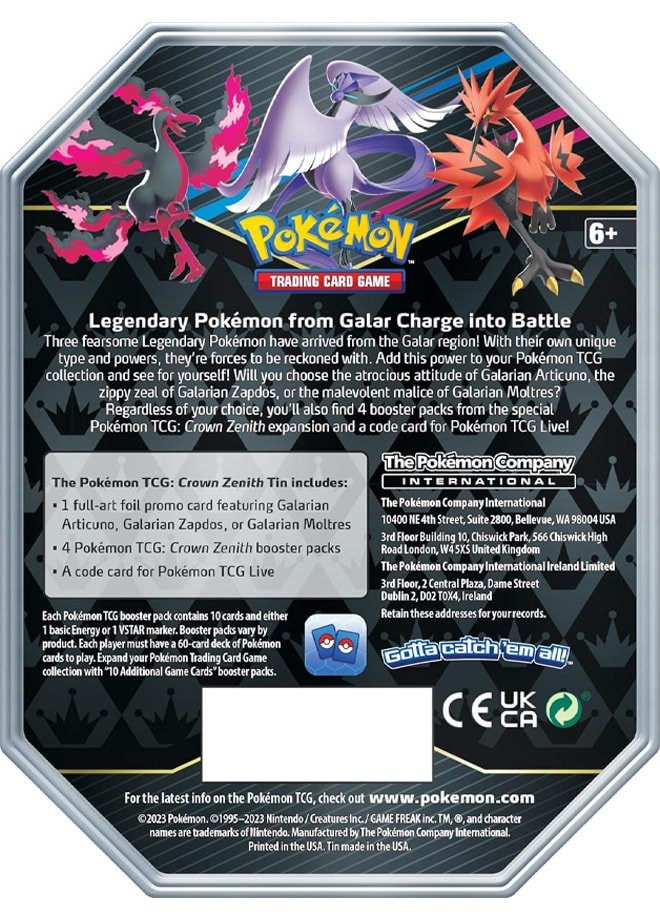 Crown Zenith Tin – Galarian Zapdos