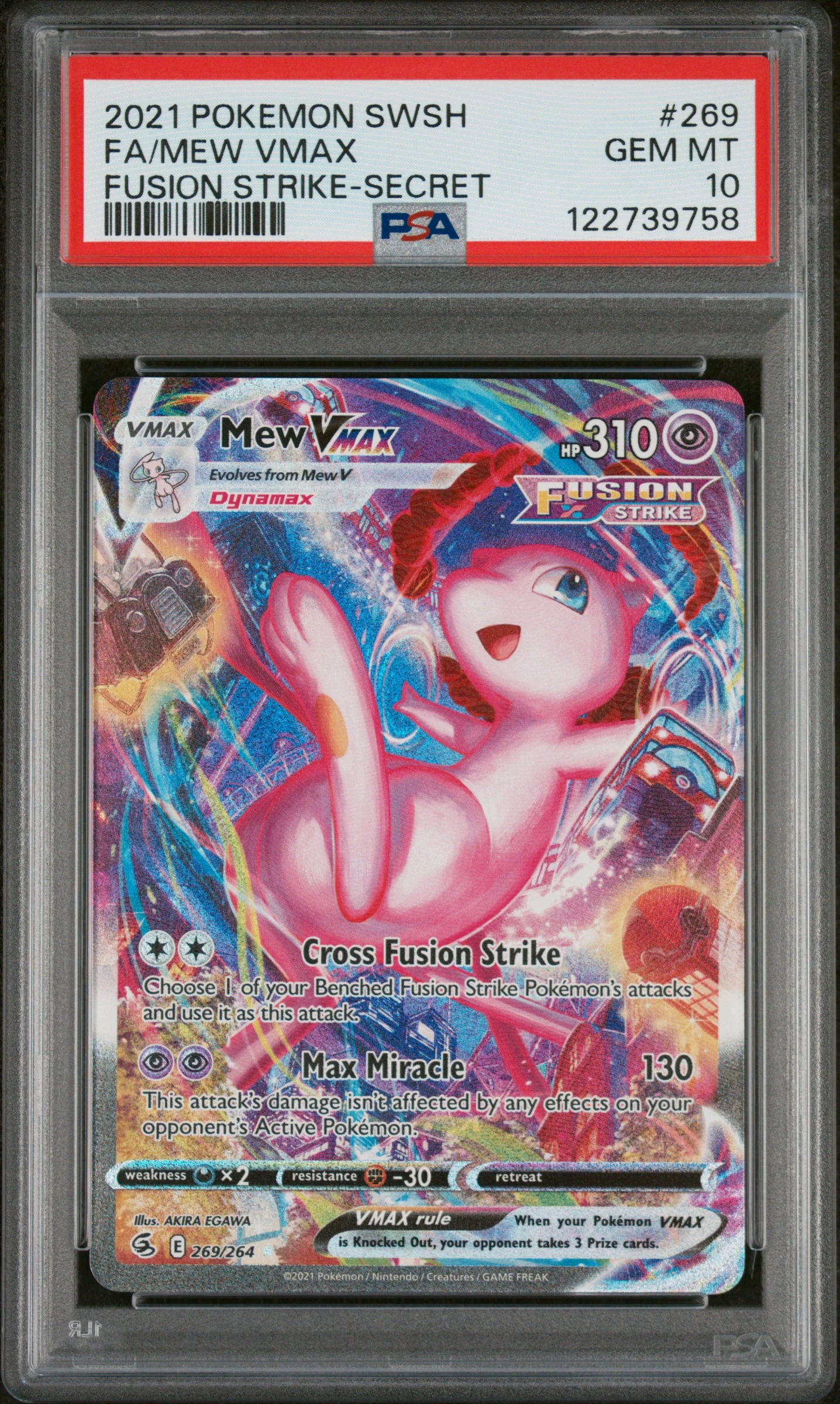 Mew VMAX #269 - Fusion Strike - PSA 10 Satın Al - Mew VMAX #269