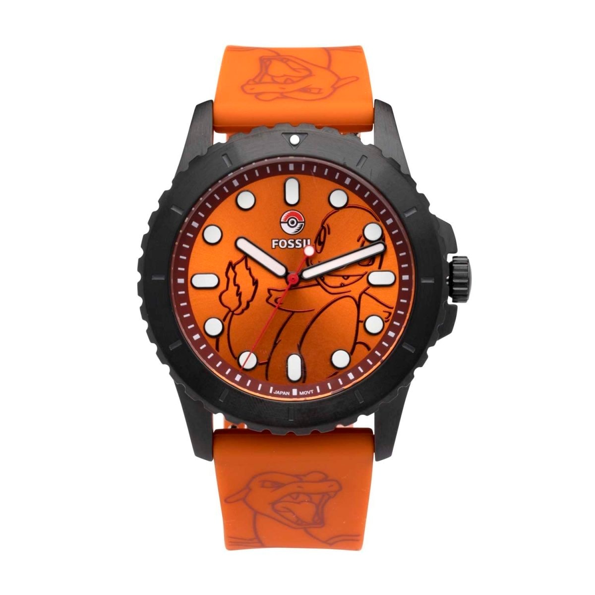 Pokémon Center × Fossil: Charmander Orange Watch (One Size-Adult)