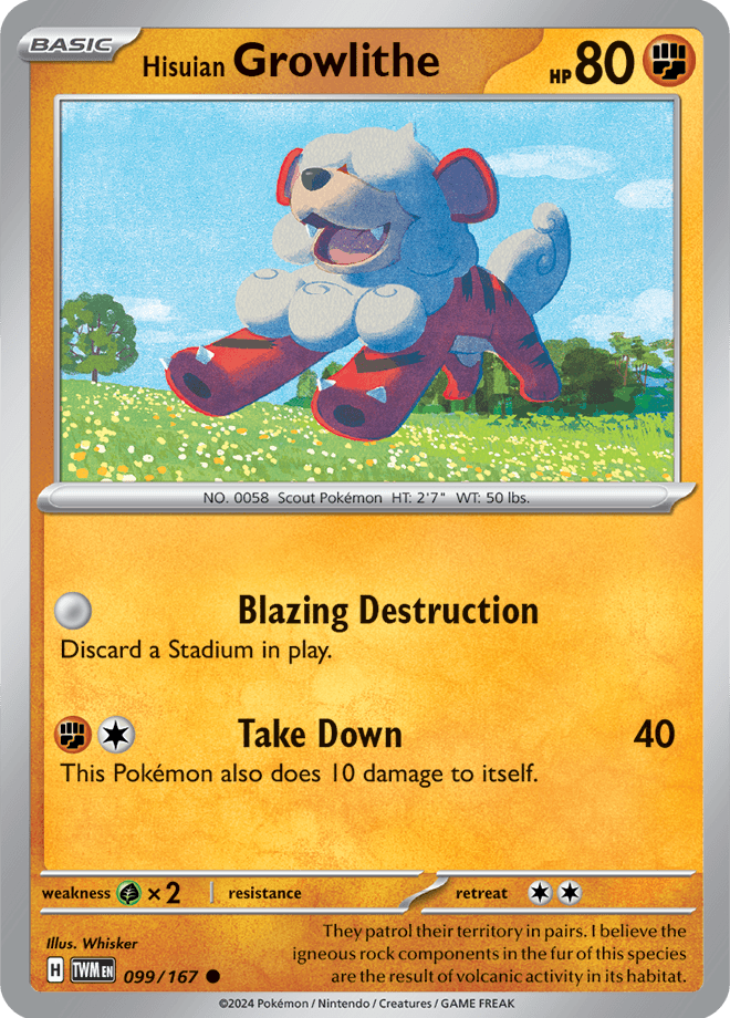 Hisuian Growlithe 099/167 - Reverse Holo