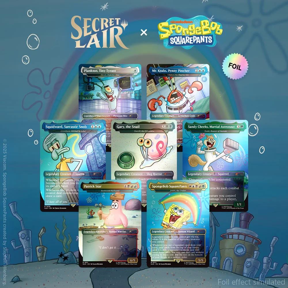 Secret Lair x SpongeBob SquarePants Legends of Bikini Bottom - Rainbow Foil Edition