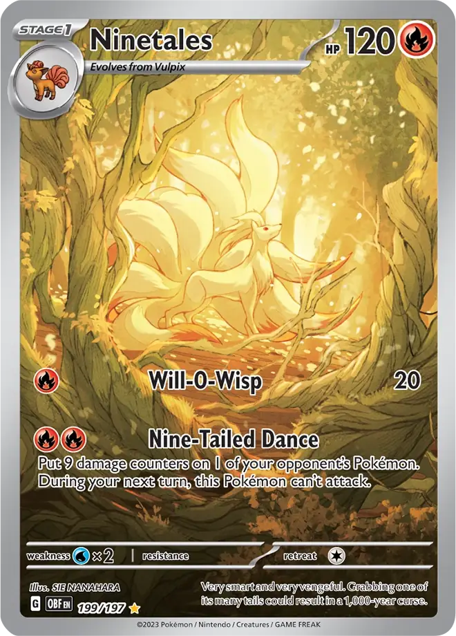 Ninetales 199/197 Illustration Rare - Obsidian Flames | Card House