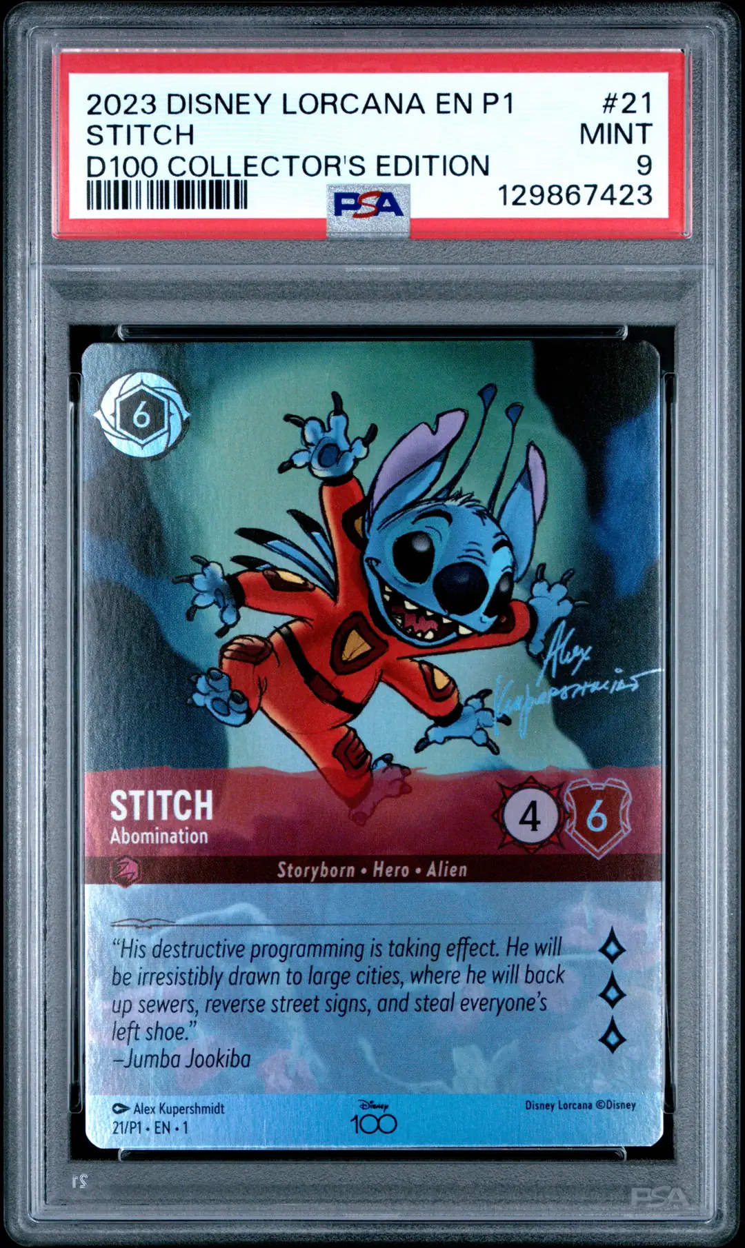 Stitch #21 - Disney Lorcana D100 Collector's Edition - PSA 9 Satın