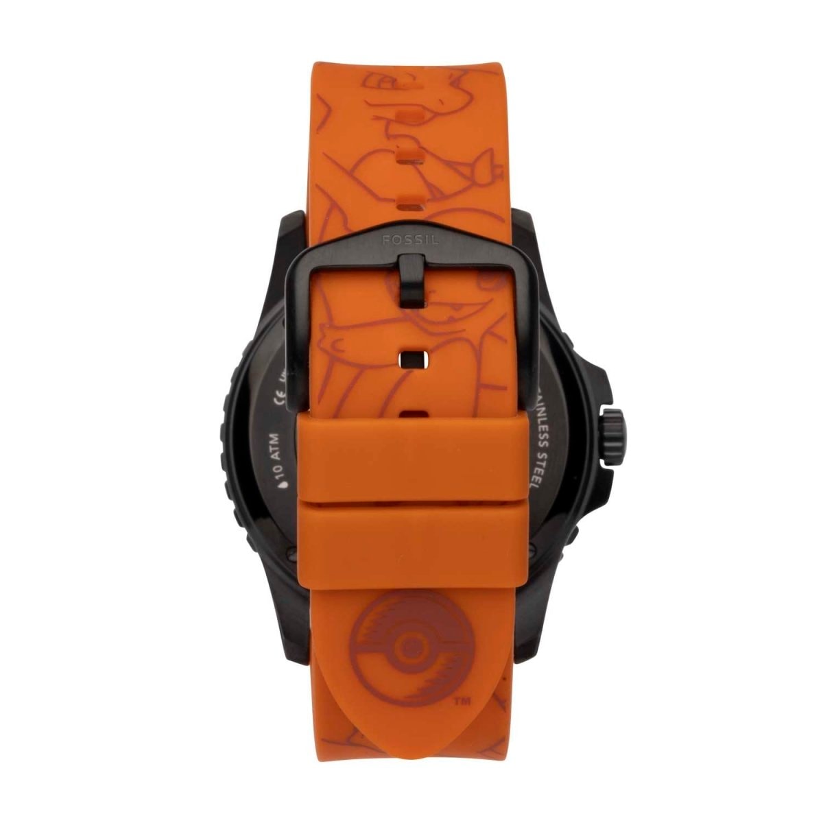 Pokémon Center × Fossil: Charmander Orange Watch (One Size-Adult)