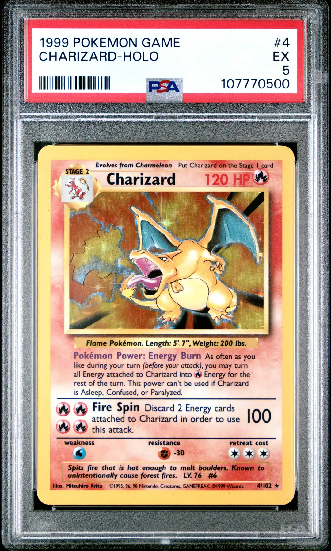 Charizard #4 - Base Set Unlimited - PSA 5 Satın Al - Charizard #4