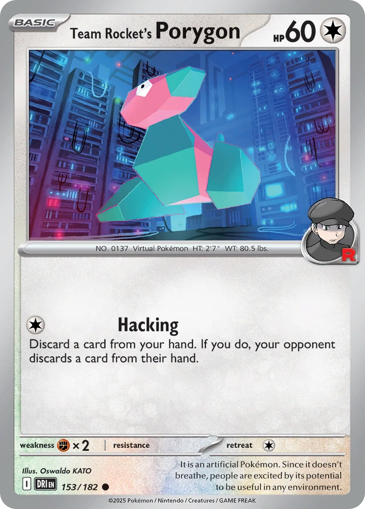 Team Rocket's Porygon 153/182   - Reverse Holo