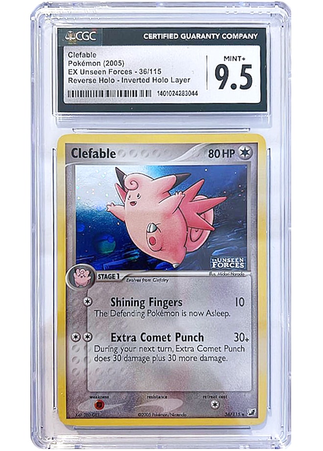 Clefable #36 Reverse Holo - Unseen Forces - CGC 9.5