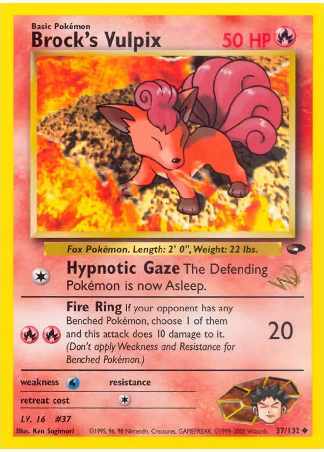 Brock's Vulpix 37/132 - W Stamp