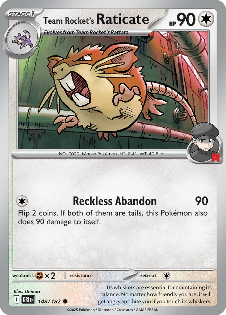 Team Rocket's Raticate 148/182