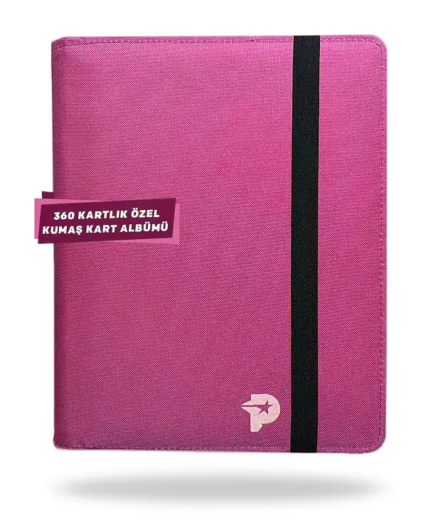 360 Kartlık Koleksiyon Kart Albümü Kumaş Binder - Pembe ürün görseli