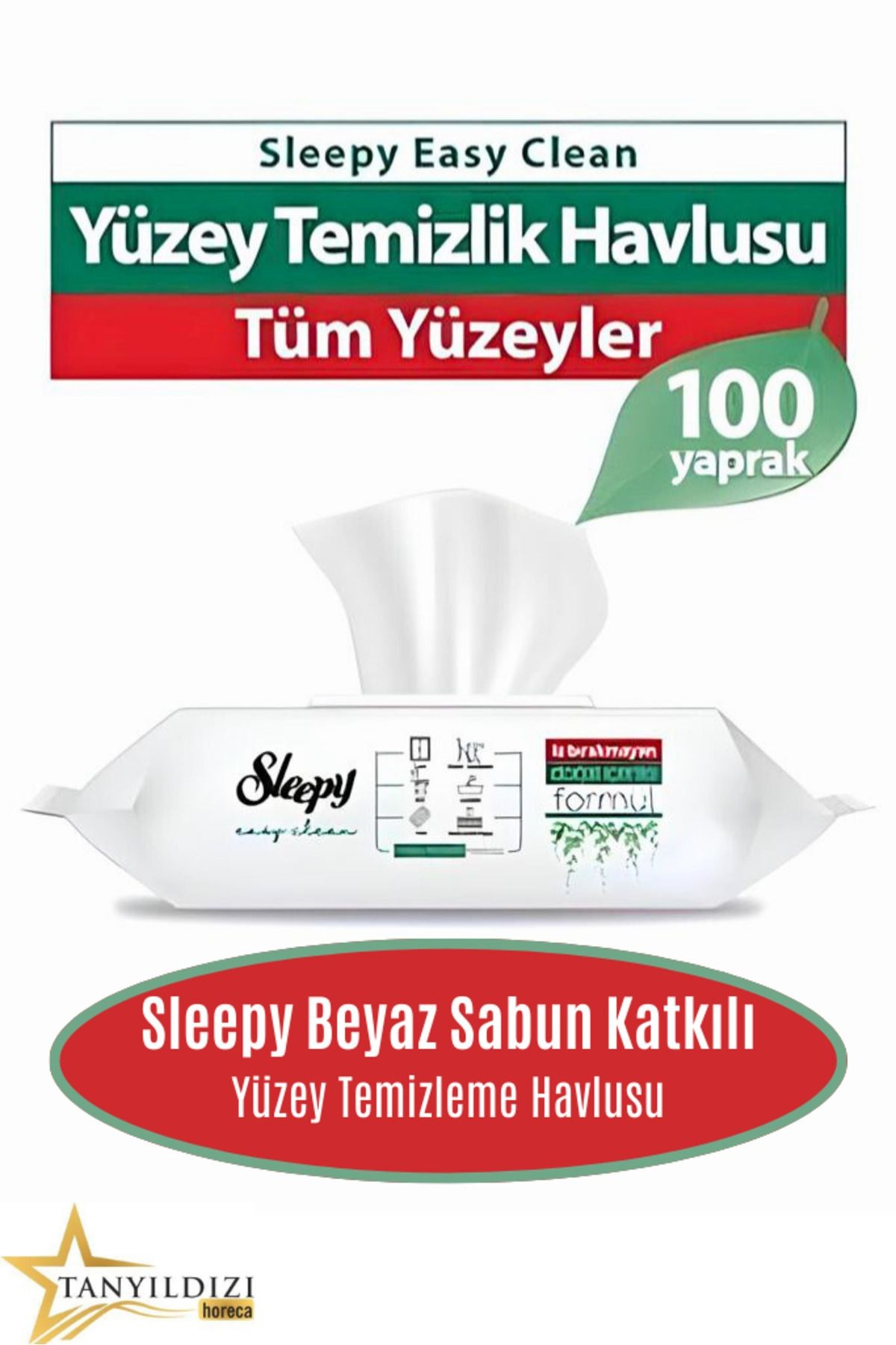 BEYAZ SABUN KATKILI YÜZEY TEMİZLEME HAVLUSU 100 YAPRAK 4 LÜ