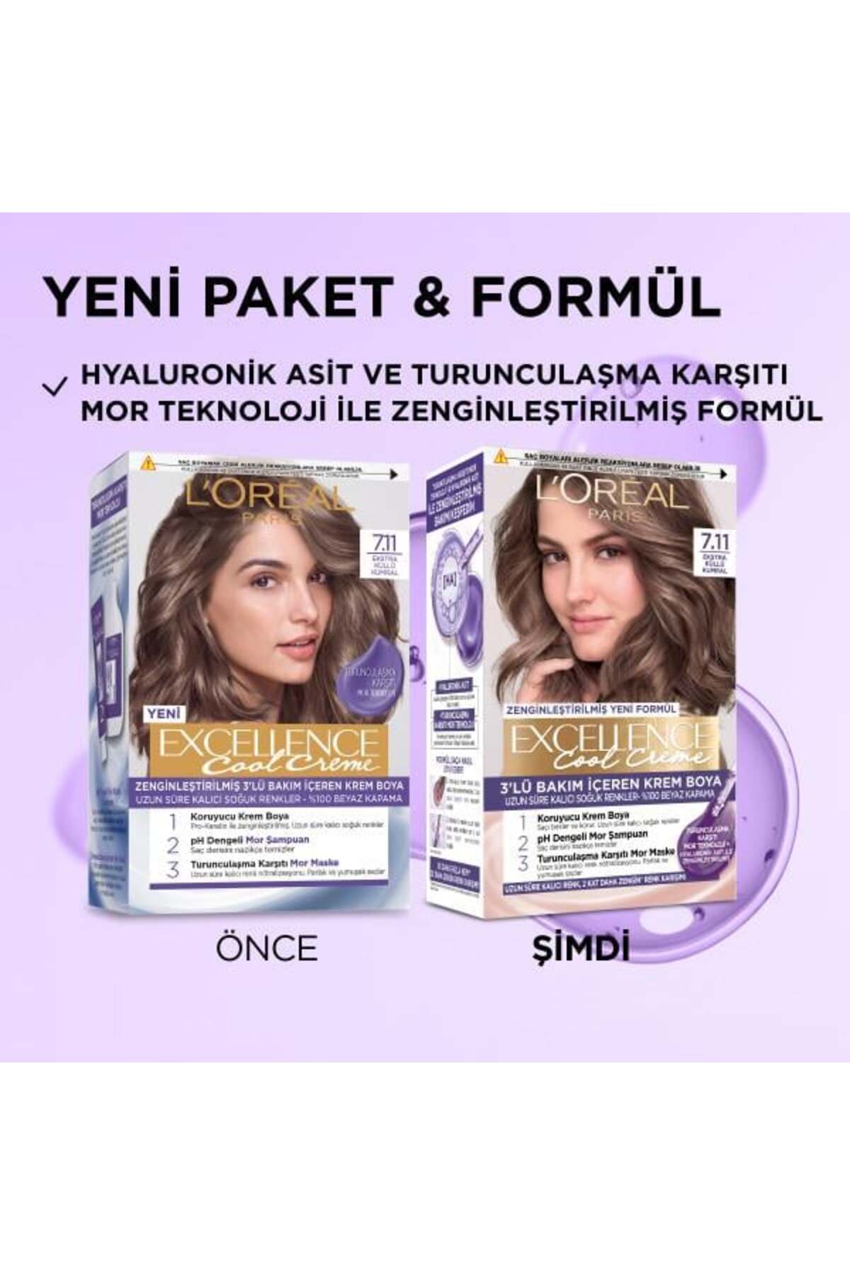 L'Oréal Paris Excellence Cool Creme 7.11 Ekstra Küllü Kumral Saç Boyası