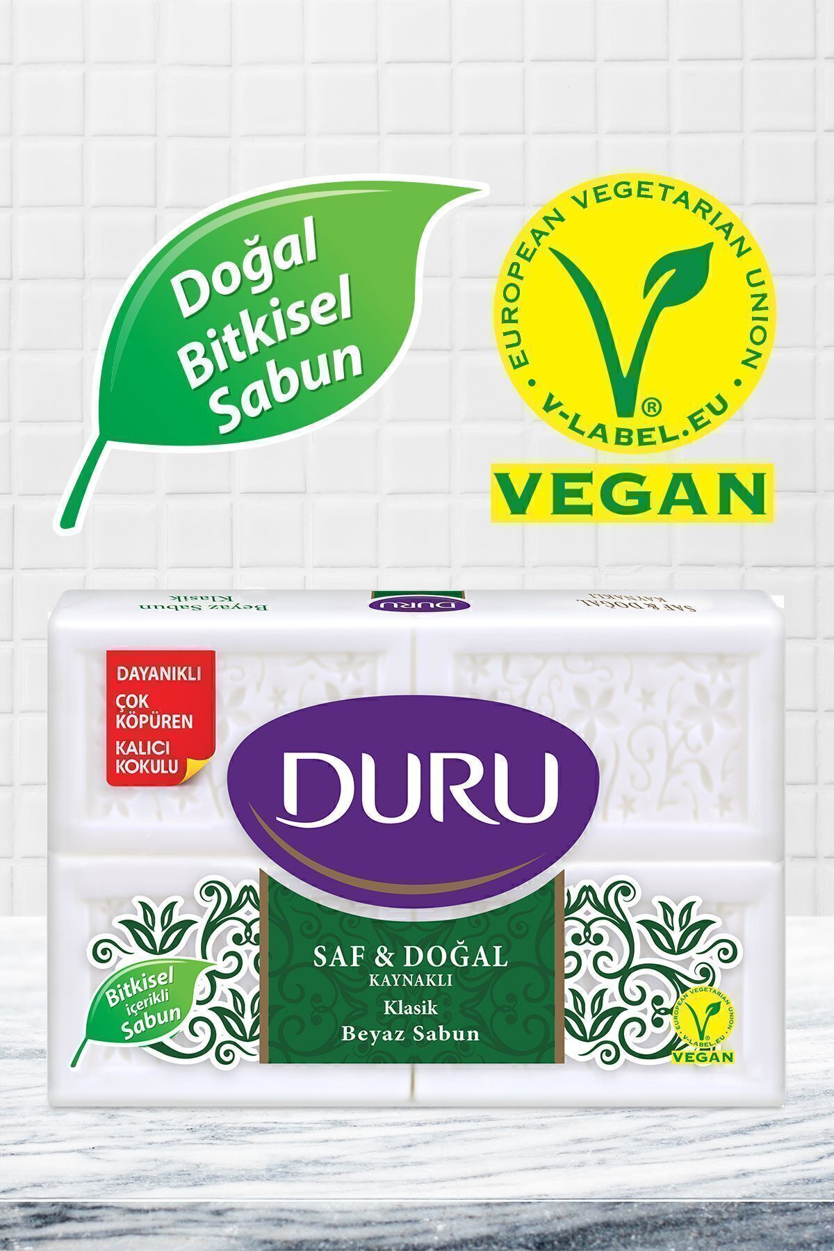 Saf Ve Doğal Kaynaklı Beyaz Sabun Klasik 4 X 150 G = 600 G
