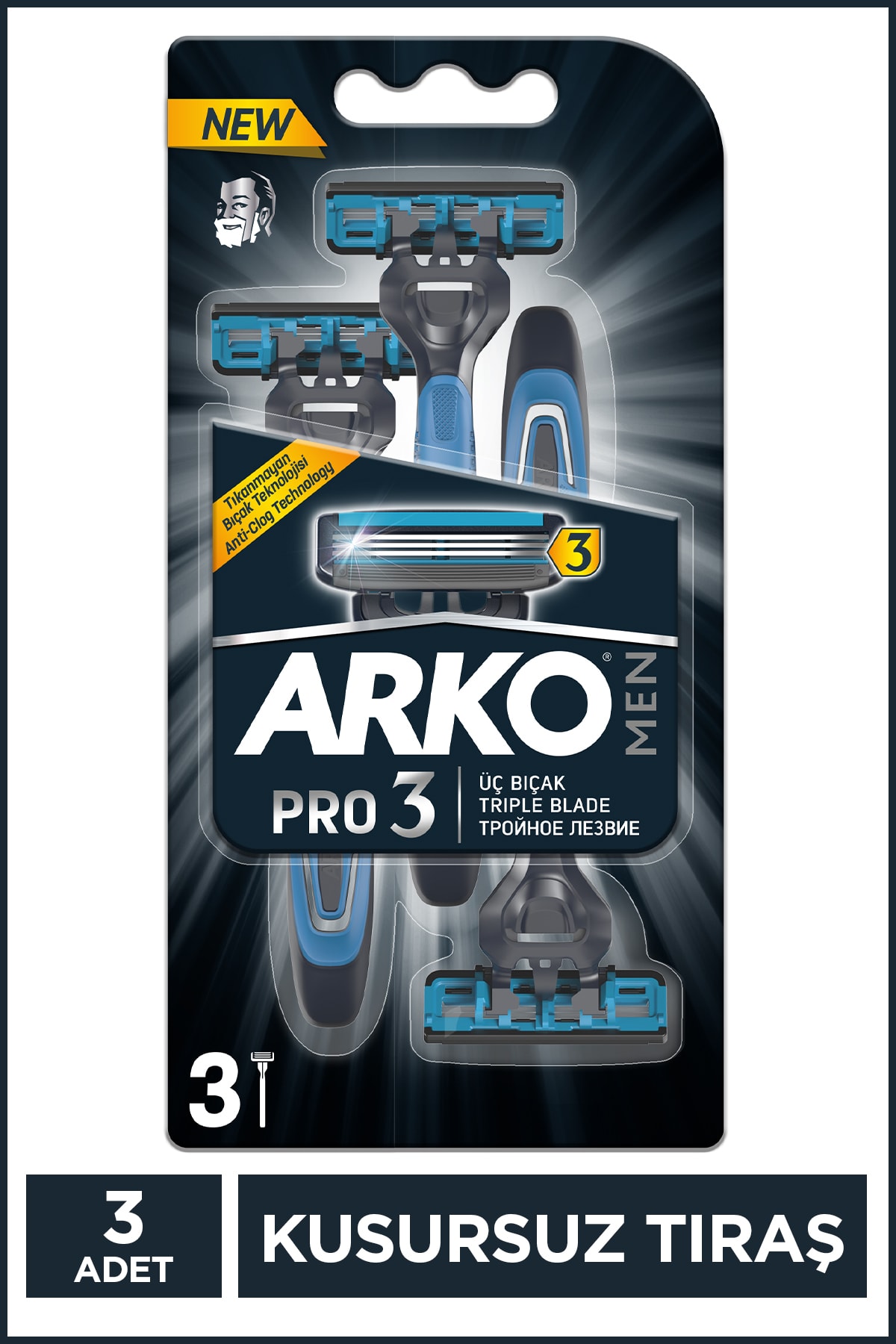 Men Pro3 3 Bıçaklı Erkek Tıraş Bıçağı 3 Adet