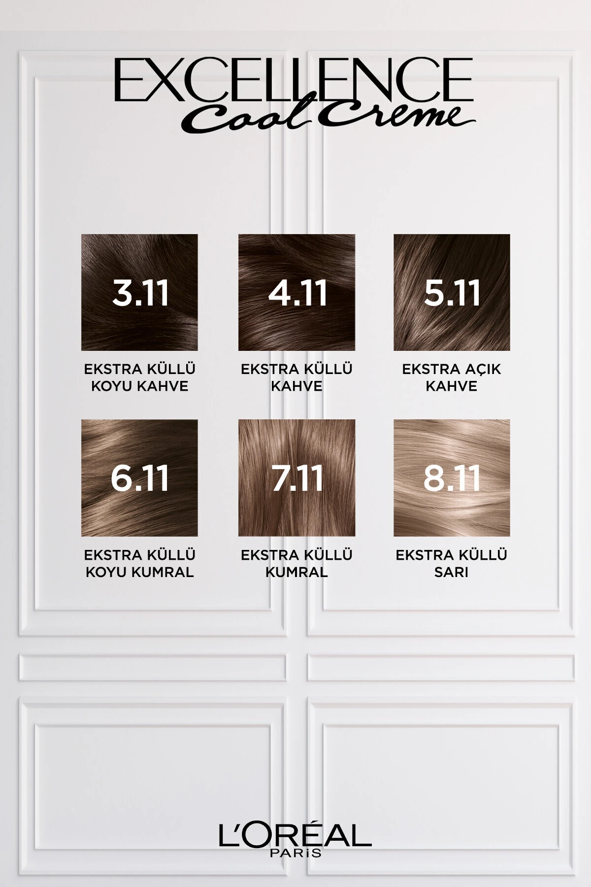 Excellence Cool Creme Saç Boyası – 3.11 Ekstra Küllü Koyu Kahve