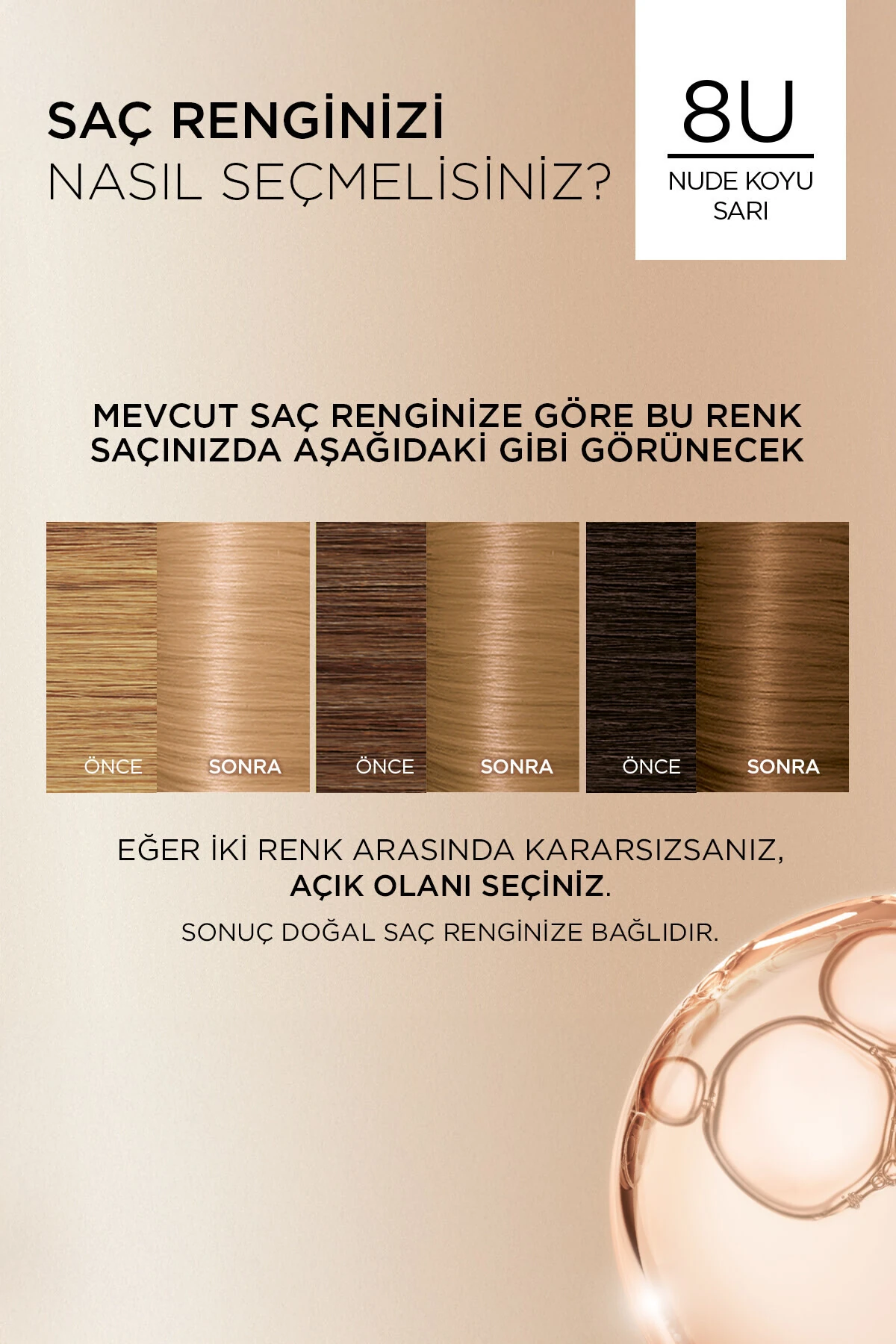 Excellence Creme Nude Renkler Saç Boyası – 8U Nude Koyu Sarı