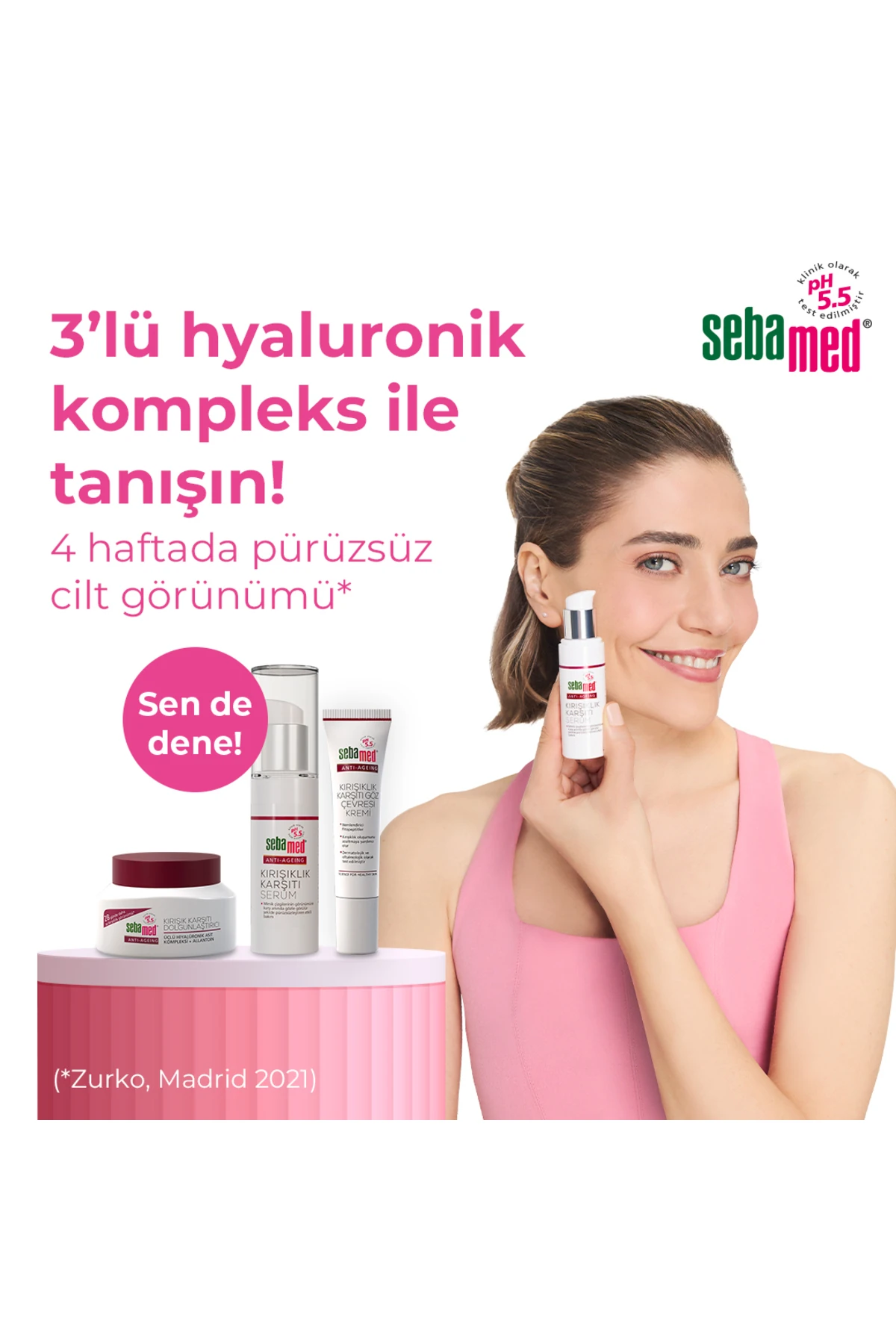 Anti-Ageing Üçlü Hyaluron Kompleksi Kırışıklık Ve Yaşlanma Karşıtı Lifting Serum 30 Ml