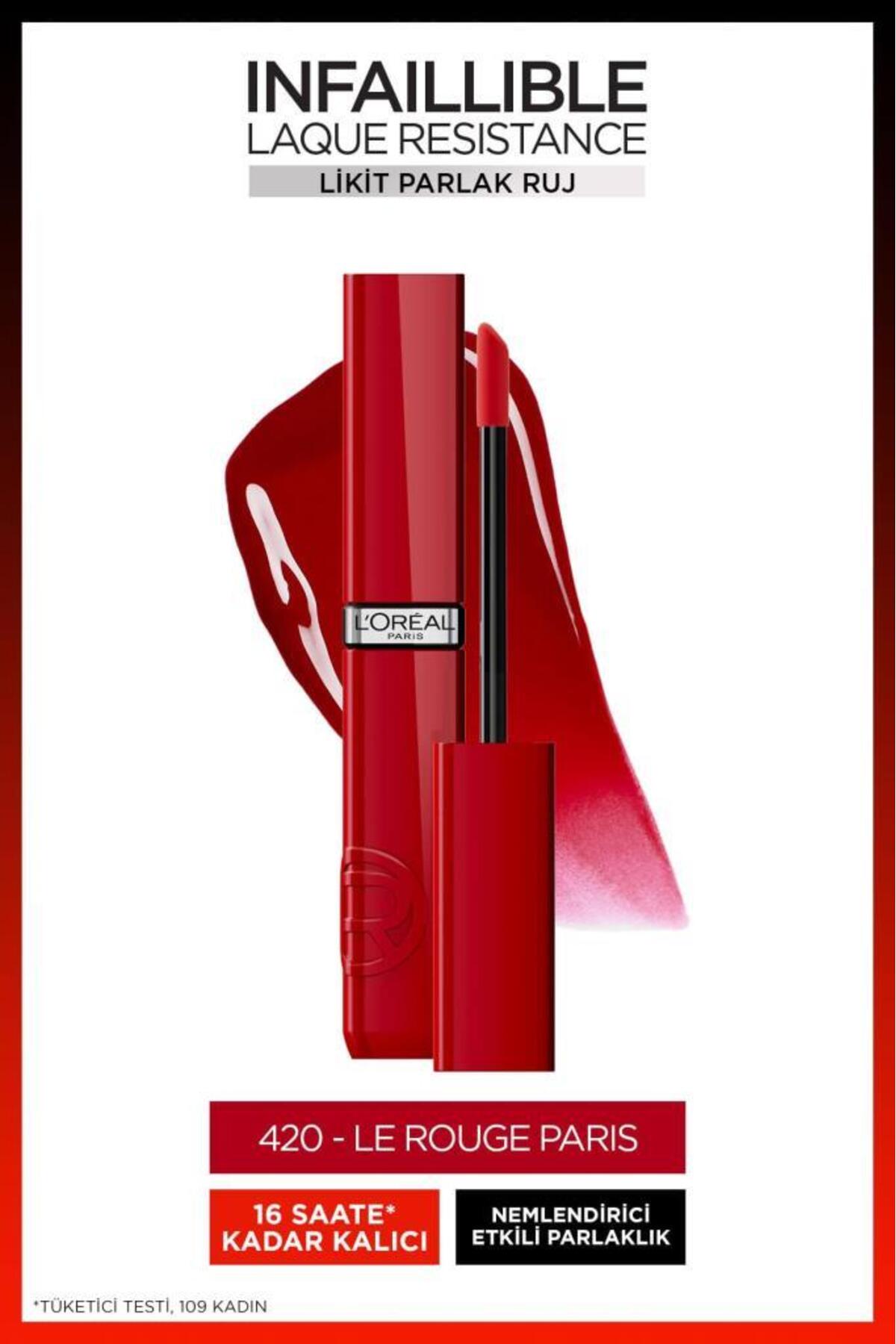 Infaillible Laque Resistance Likit Parlak Ruj - 420 Rouge Paris