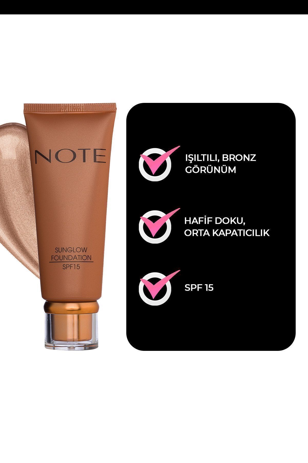 Sunglow Foundation Spf 15 Işıltılı Bronzlaştırıcı Fondöten - 20 Orta