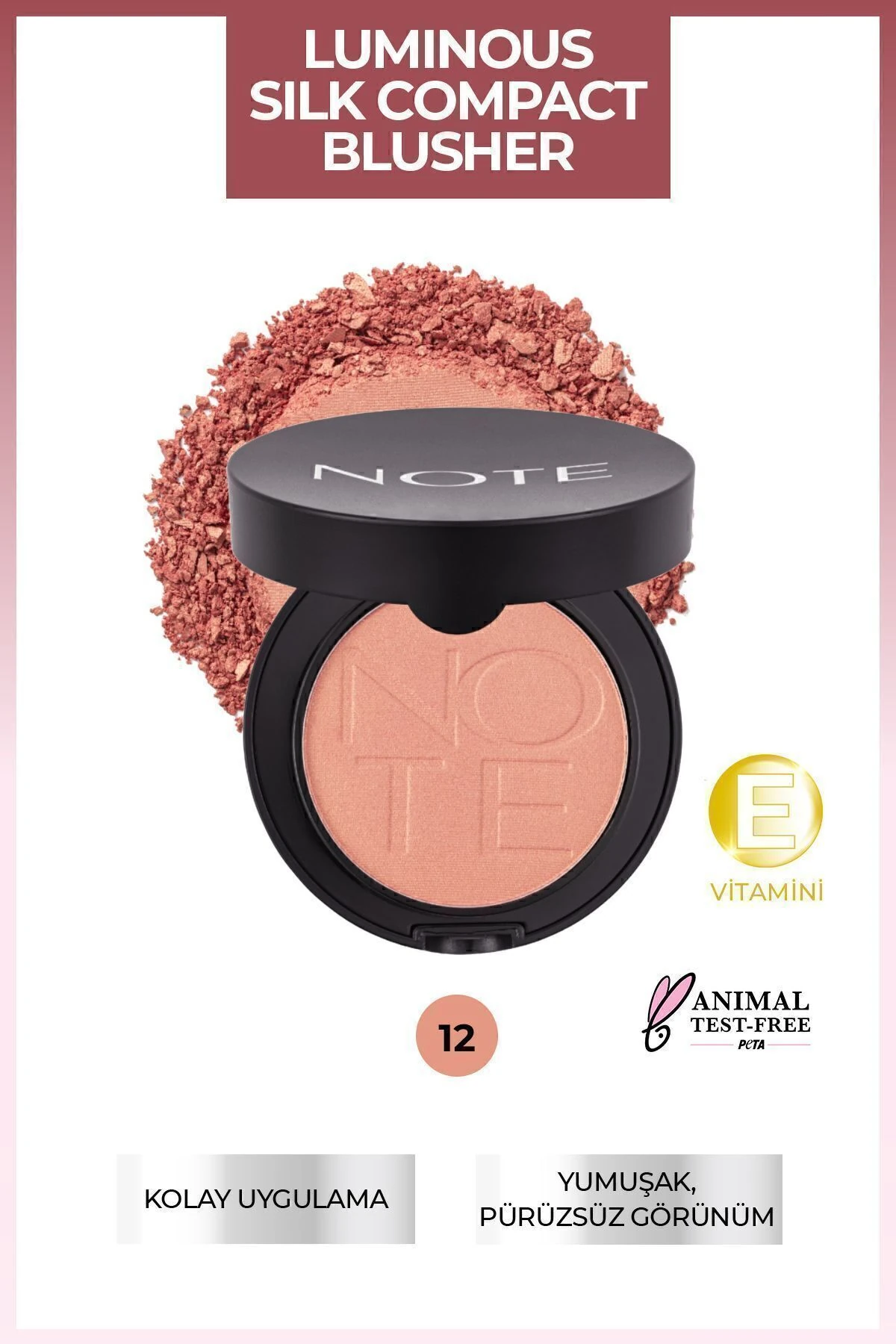 Luminous Silk Compact Blusher Toz Allık - 12 Rosy Glow