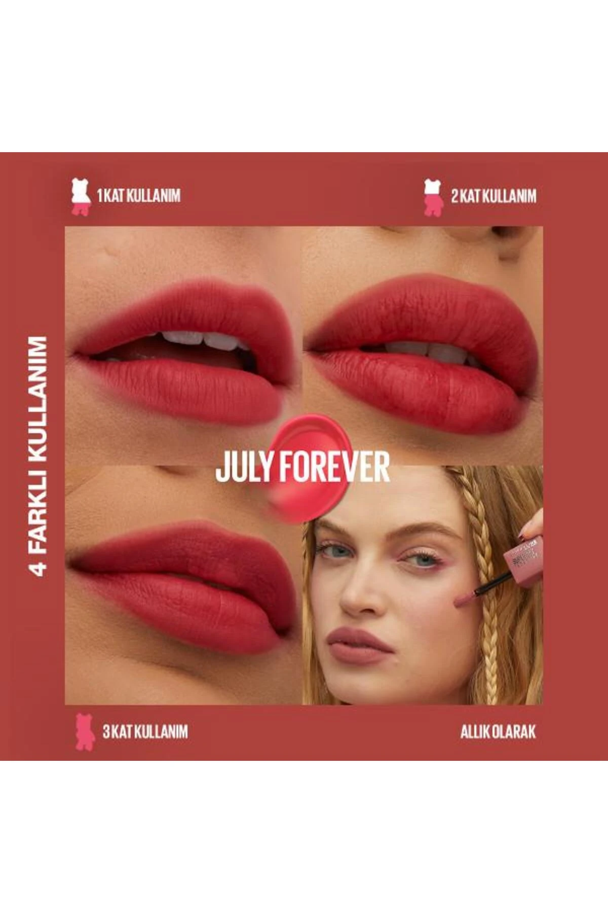 Maybelline Super Stay Teddy Tint Uzun Süre Kalıcı Likit Mat Tint 35 July Forever