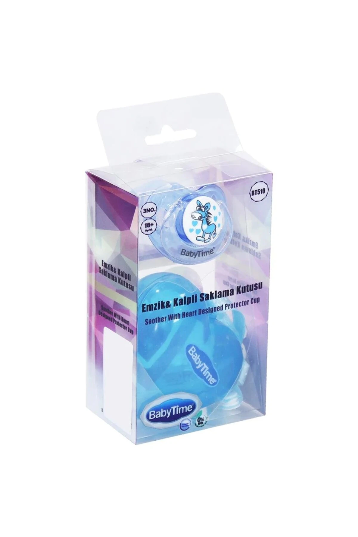 Emzik No.3 Ve Kalpli Saklama Kutusu +18 Aylık Mavi
