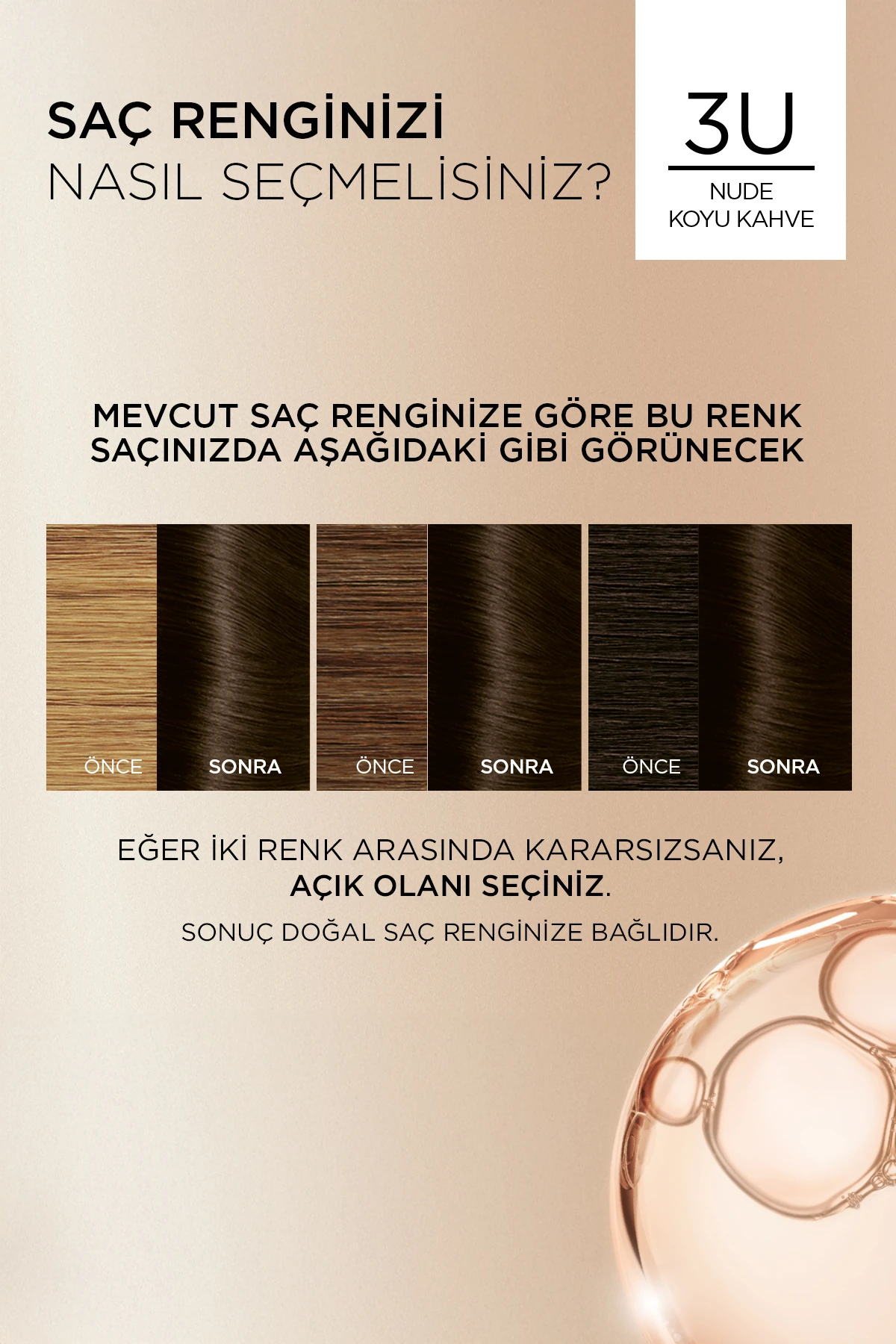 Excellence Creme Nude Renkler Saç Boyası – 3U Nude Koyu Kahve