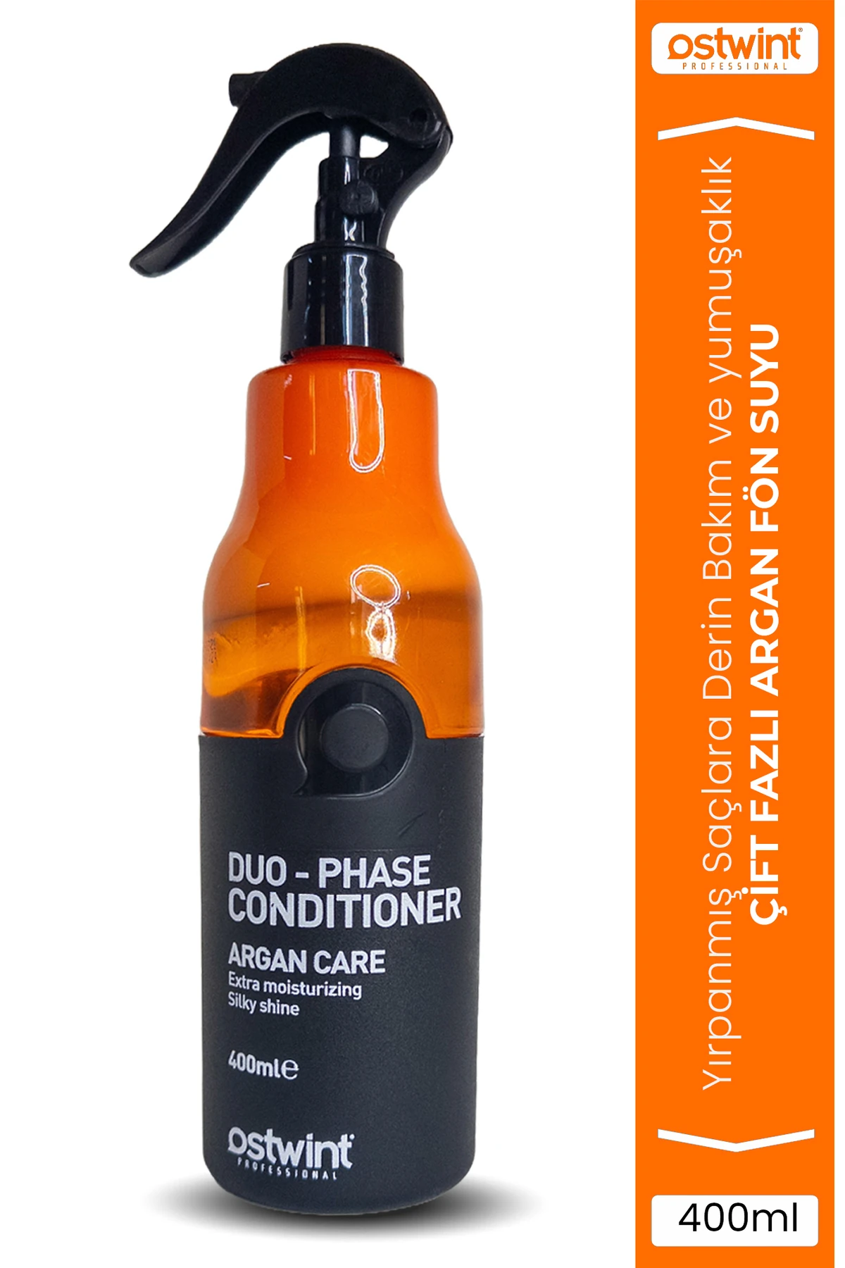 Argan Çift Fazlı Fön Suyu Nemlendirici, Isı Ve Renk Koruyucu Parlaklık Veren Saç Bakım Spreyi 400Ml