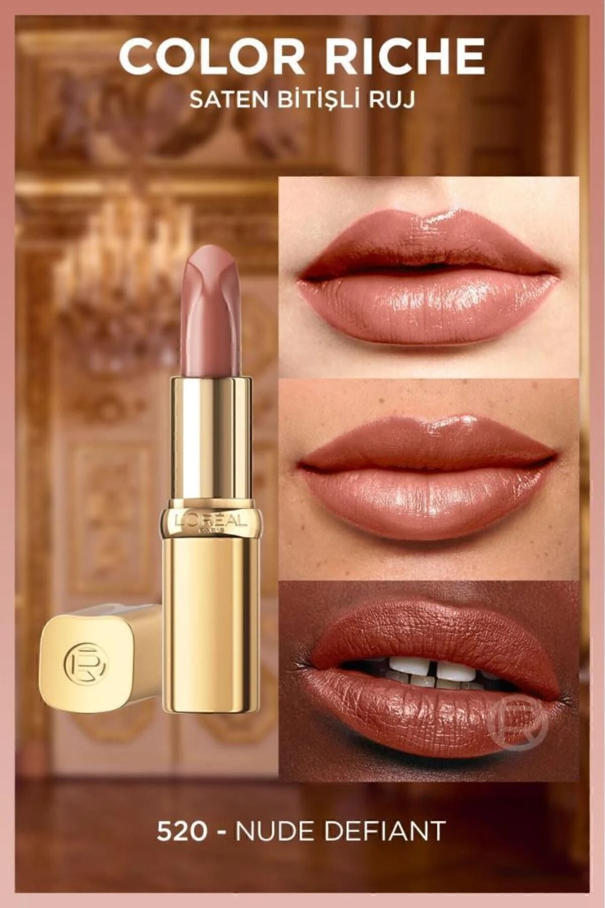 Color Riche Intense Pigment Satin Finish Lipstick - 520 Nude Defiant -Ruj Demba3117
