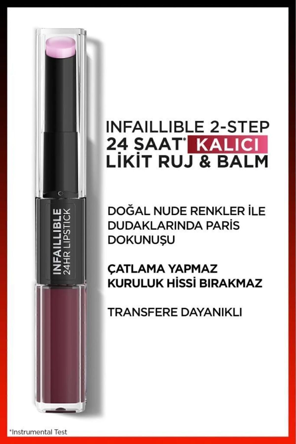 Infaillible 2-Step 24 Saat Kalıcı Likit Ruj & Balm - 215 Wine Oclock